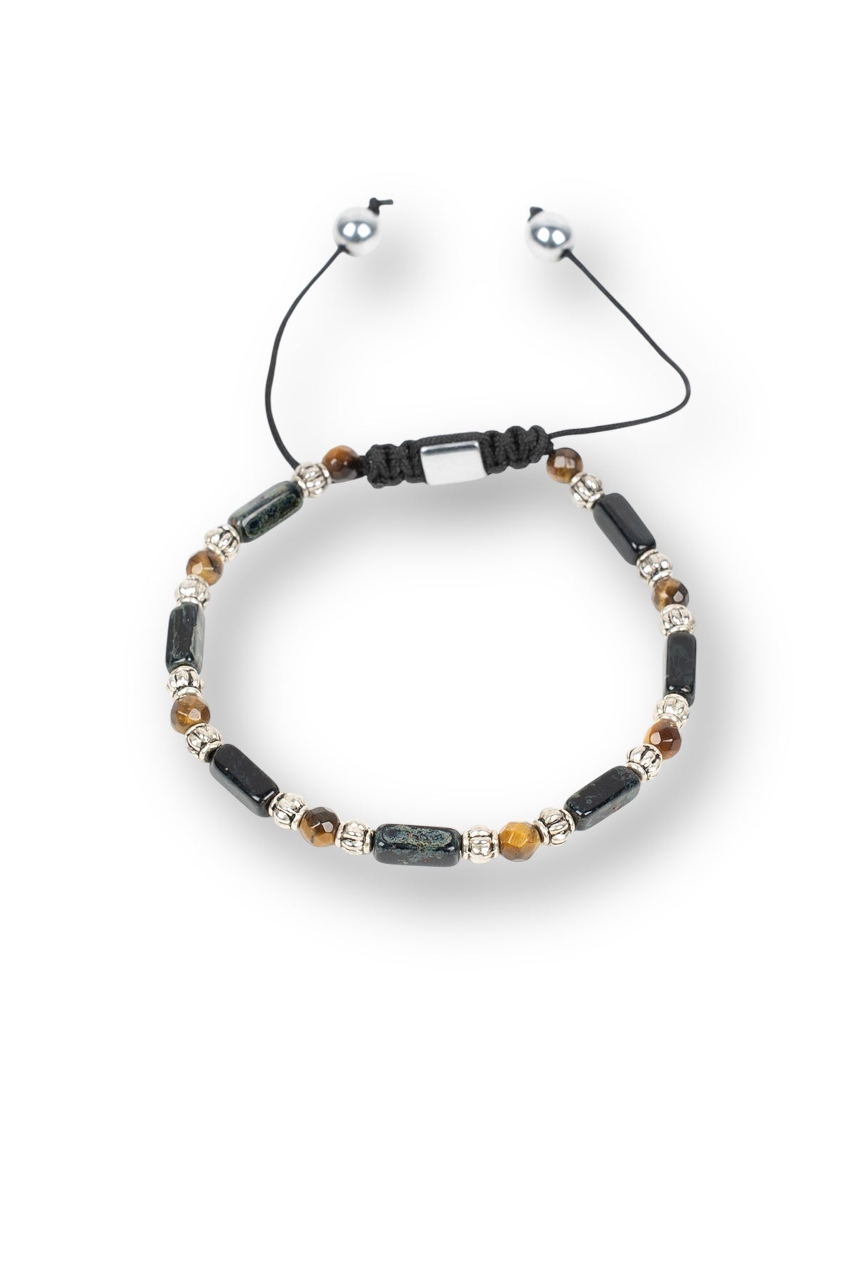 Julenta Preciosa Taşlı Siyah Renkli Ayarlanabilir Makrome Erkek Bileklik JLNT11545-1645-SK