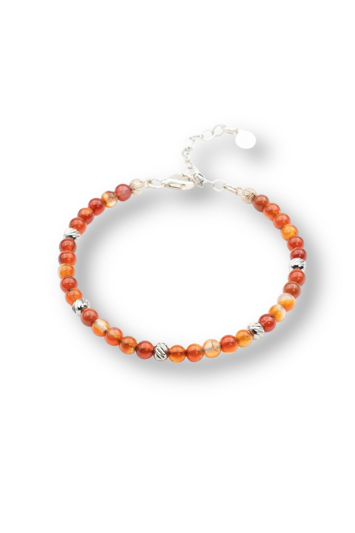 Julenta 925 Ayar Gümüş ve Akik Doğal Taşlı Kahverengi Erkek Bileklik JLNT12334-3334-K